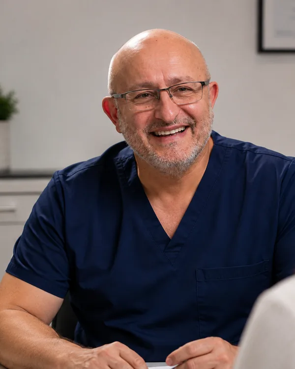 Prof. Dr. Günter Hafız listening to a patient during a consultation